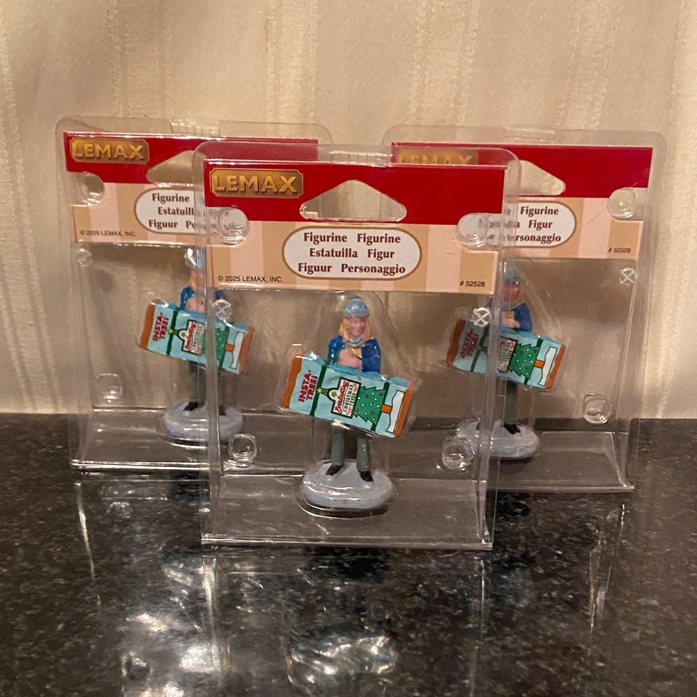 Lemax Christmas Village Miniature Figurine Bundle of 3